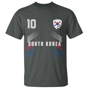 South Korea Soccer Sports Graphic Number 10 Jersey Style T Shirt Proud Korean Football Fans Game Day Pride TS02 Dark Heather Print Your Wear