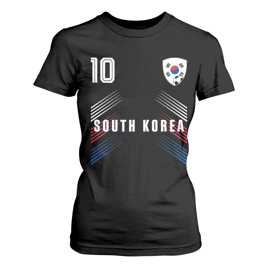 South Korea Soccer Sports Graphic Number 10 Jersey Style T Shirt For Women Proud Korean Football Fans Game Day Pride TS02 Black Print Your Wear