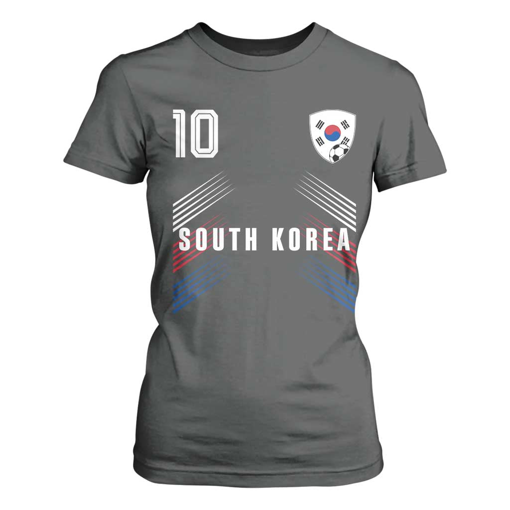 South Korea Soccer Sports Graphic Number 10 Jersey Style T Shirt For Women Proud Korean Football Fans Game Day Pride TS02 Dark Heather Print Your Wear