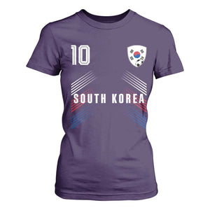 South Korea Soccer Sports Graphic Number 10 Jersey Style T Shirt For Women Proud Korean Football Fans Game Day Pride TS02 Purple Print Your Wear