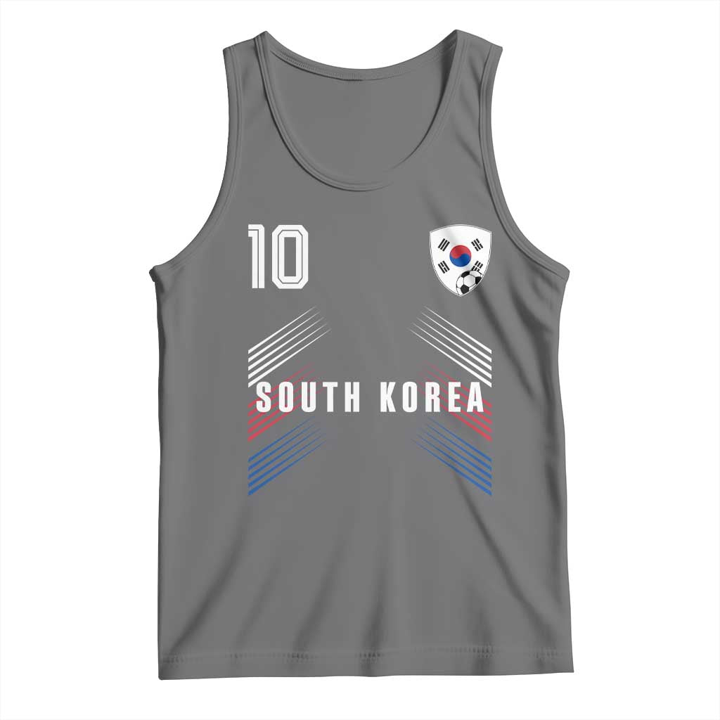 South Korea Soccer Sports Graphic Number 10 Jersey Style Tank Top Proud Korean Football Fans Game Day Pride TS02 Black Heather Print Your Wear