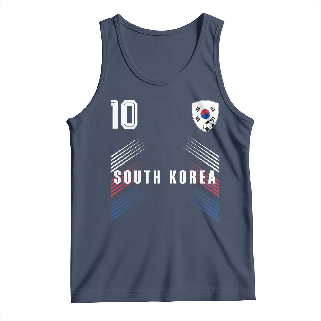 South Korea Soccer Sports Graphic Number 10 Jersey Style Tank Top Proud Korean Football Fans Game Day Pride TS02 Navy Print Your Wear