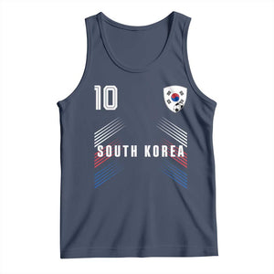 South Korea Soccer Sports Graphic Number 10 Jersey Style Tank Top Proud Korean Football Fans Game Day Pride TS02 Navy Print Your Wear