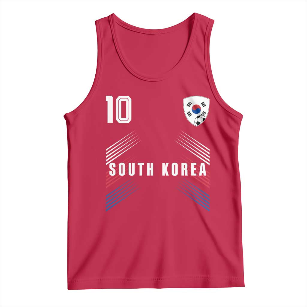 South Korea Soccer Sports Graphic Number 10 Jersey Style Tank Top Proud Korean Football Fans Game Day Pride TS02 Red Print Your Wear