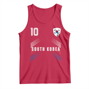 South Korea Soccer Sports Graphic Number 10 Jersey Style Tank Top Proud Korean Football Fans Game Day Pride TS02 Red Print Your Wear