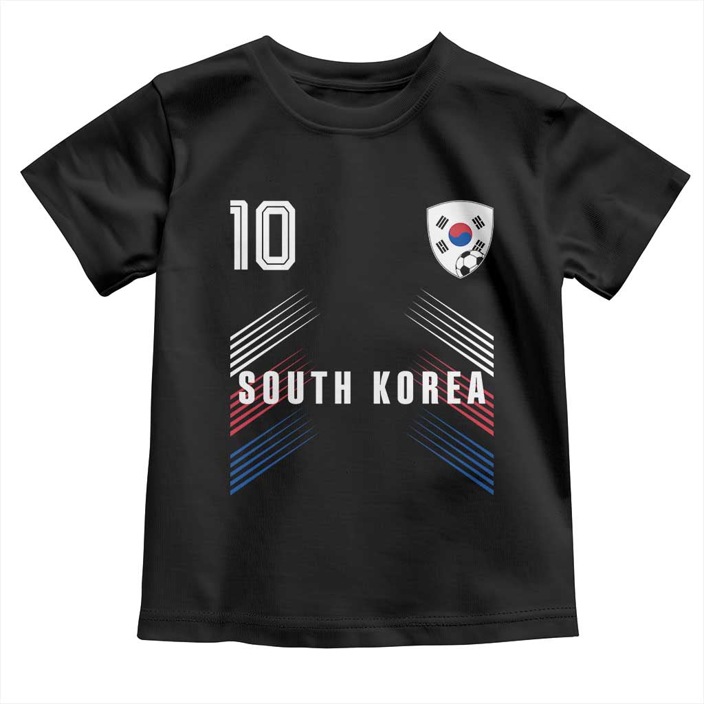 South Korea Soccer Sports Graphic Number 10 Jersey Style Toddler T Shirt Proud Korean Football Fans Game Day Pride TS02 Black Print Your Wear