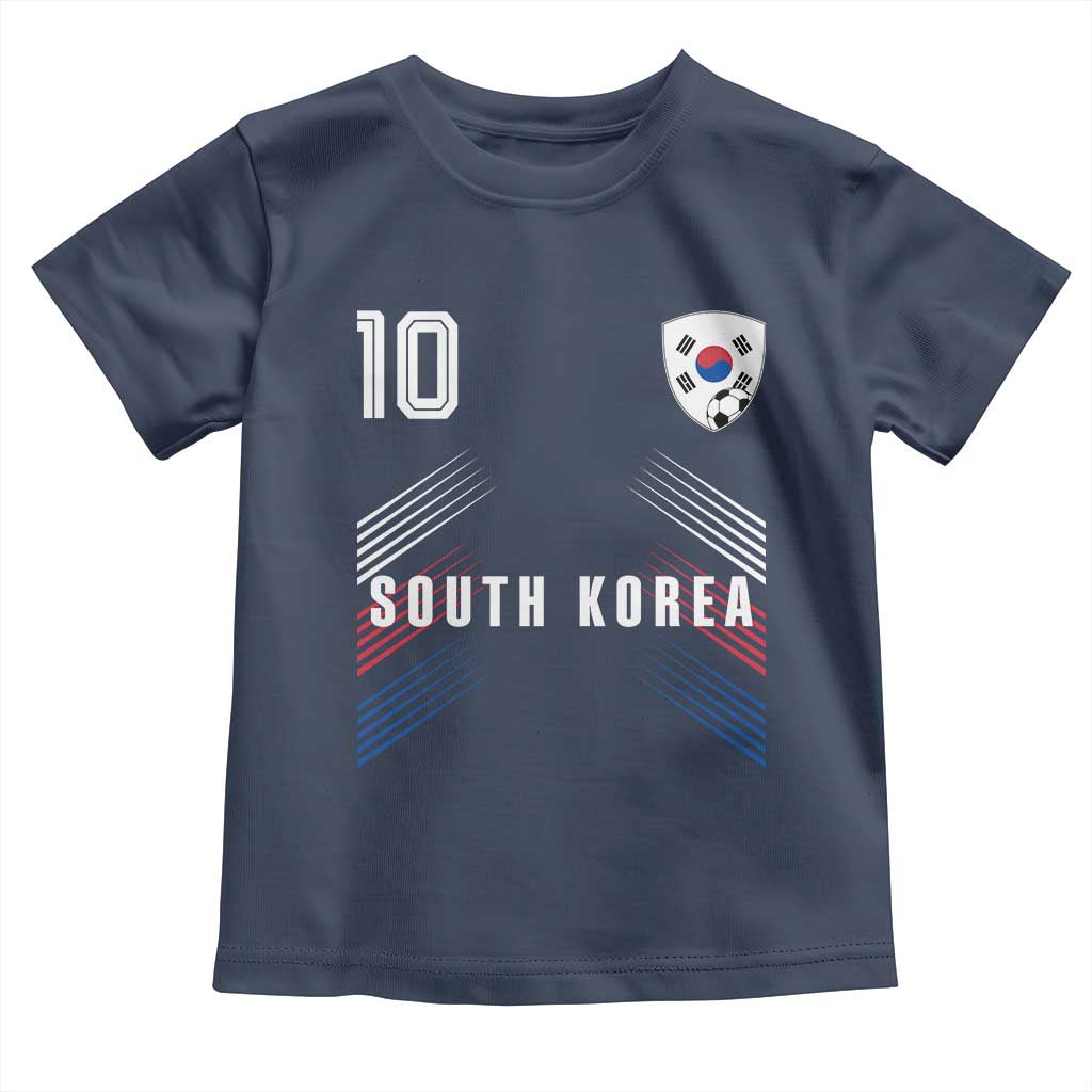 South Korea Soccer Sports Graphic Number 10 Jersey Style Toddler T Shirt Proud Korean Football Fans Game Day Pride TS02 Navy Print Your Wear
