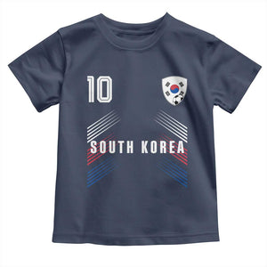 South Korea Soccer Sports Graphic Number 10 Jersey Style Toddler T Shirt Proud Korean Football Fans Game Day Pride TS02 Navy Print Your Wear
