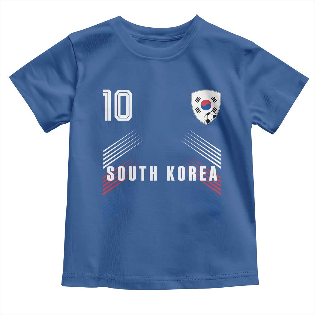 South Korea Soccer Sports Graphic Number 10 Jersey Style Toddler T Shirt Proud Korean Football Fans Game Day Pride TS02 Royal Blue Print Your Wear