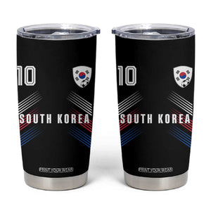 South Korea Soccer Sports Graphic Number 10 Jersey Style Tumbler Cup Proud Korean Football Fans Game Day Pride TS02 Black Print Your Wear