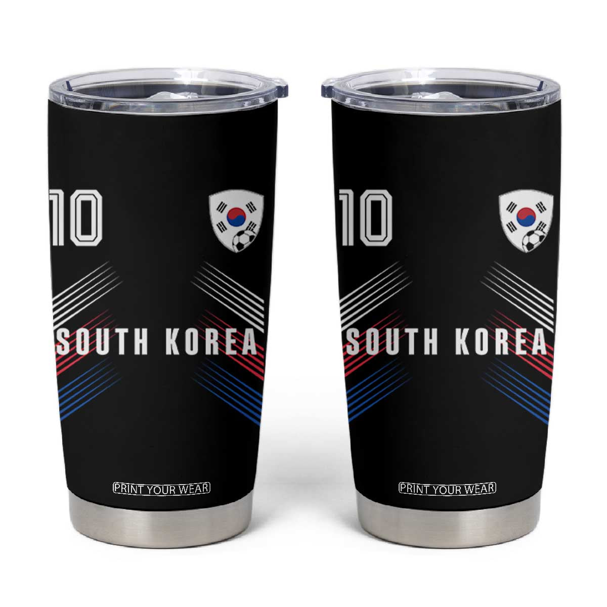 South Korea Soccer Sports Graphic Number 10 Jersey Style Tumbler Cup Proud Korean Football Fans Game Day Pride TS02 Black Print Your Wear