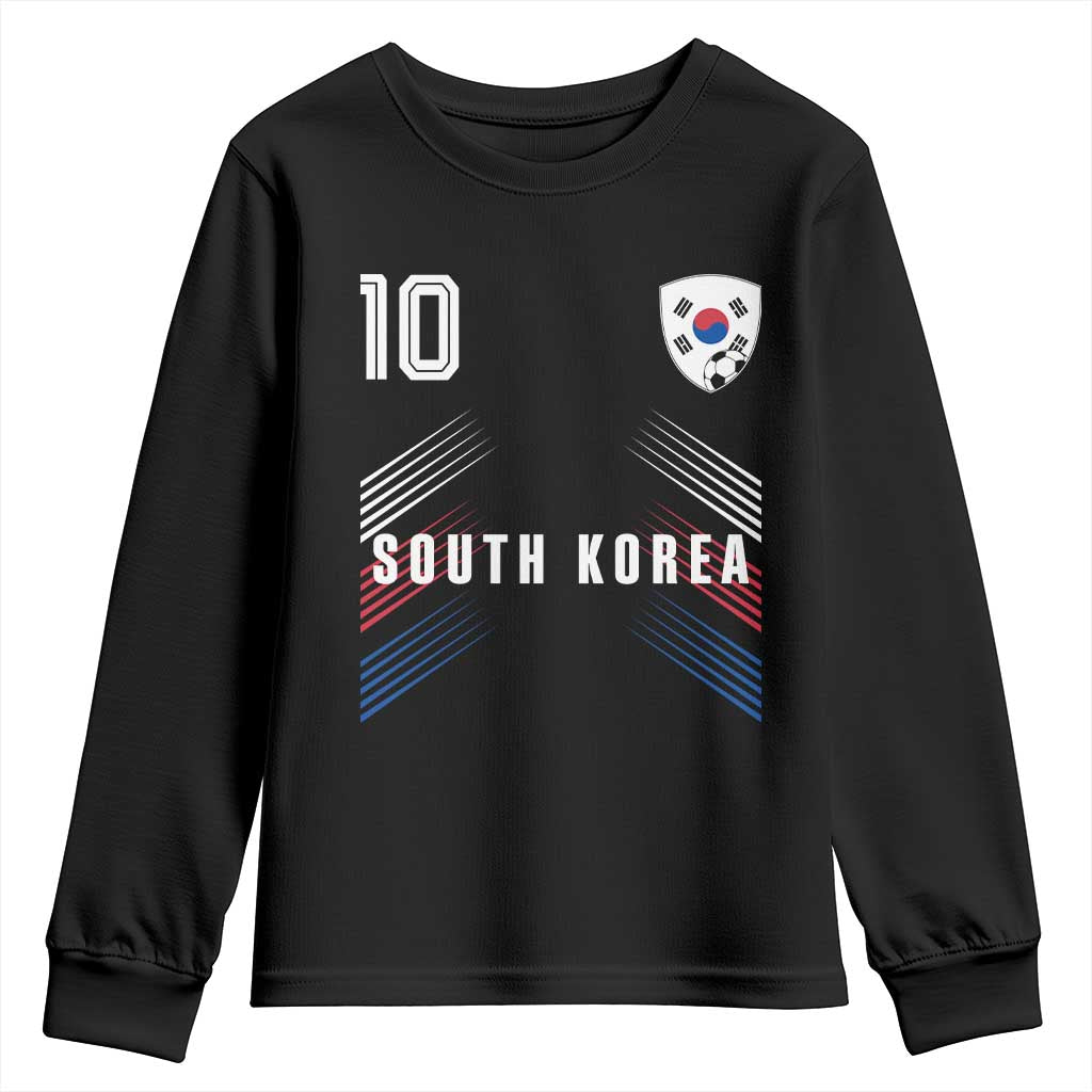 South Korea Soccer Sports Graphic Number 10 Jersey Style Youth Sweatshirt Proud Korean Football Fans Game Day Pride TS02 Black Print Your Wear