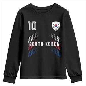 South Korea Soccer Sports Graphic Number 10 Jersey Style Youth Sweatshirt Proud Korean Football Fans Game Day Pride TS02 Black Print Your Wear