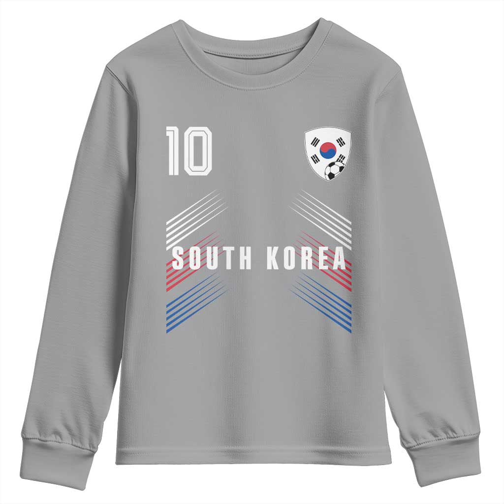 South Korea Soccer Sports Graphic Number 10 Jersey Style Youth Sweatshirt Proud Korean Football Fans Game Day Pride TS02 Sport Gray Print Your Wear