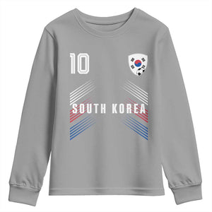 South Korea Soccer Sports Graphic Number 10 Jersey Style Youth Sweatshirt Proud Korean Football Fans Game Day Pride TS02 Sport Gray Print Your Wear
