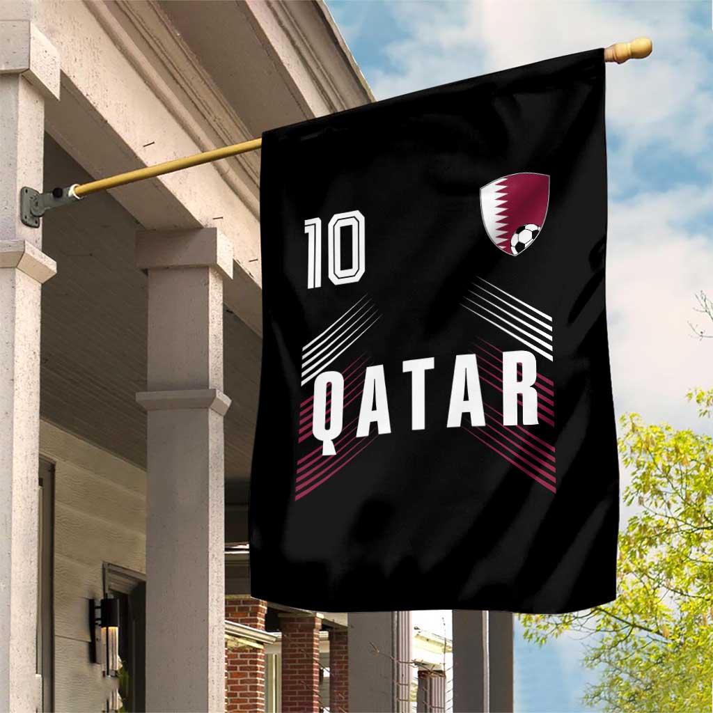 Qatar Soccer Sports Graphic Number 10 Jersey Style Garden Flag Proud Qatari Football Fans Game Day Pride TS02 Print Your Wear