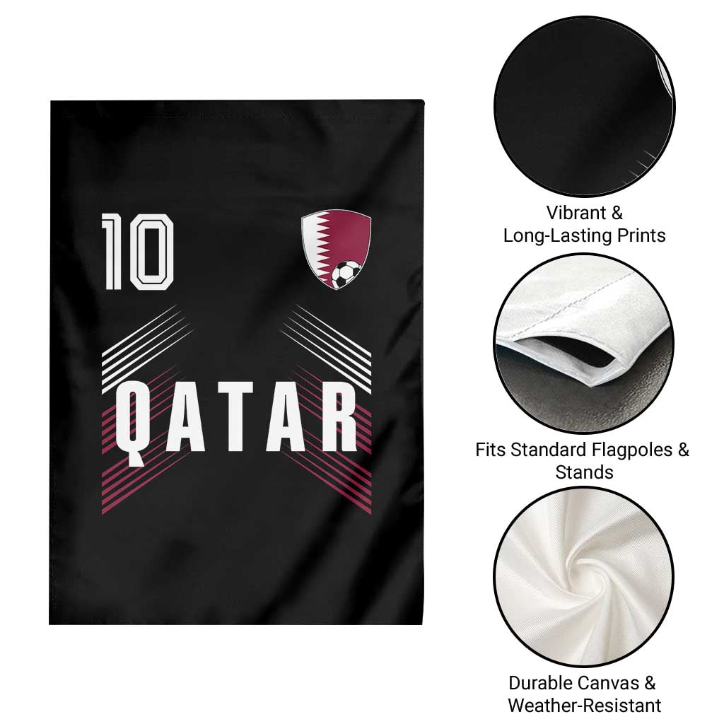 Qatar Soccer Sports Graphic Number 10 Jersey Style Garden Flag Proud Qatari Football Fans Game Day Pride TS02 Print Your Wear
