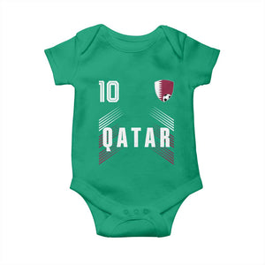 Qatar Soccer Sports Graphic Number 10 Jersey Style Baby Onesie Proud Qatari Football Fans Game Day Pride TS02 Irish Green Print Your Wear