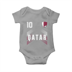 Qatar Soccer Sports Graphic Number 10 Jersey Style Baby Onesie Proud Qatari Football Fans Game Day Pride TS02 Sport Gray Print Your Wear