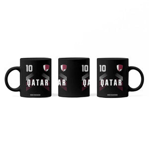 Qatar Soccer Sports Graphic Number 10 Jersey Style Coffee Mug Proud Qatari Football Fans Game Day Pride TS02 Print Your Wear