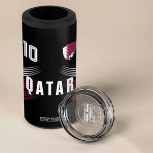 Qatar Soccer Sports Graphic Number 10 Jersey Style 4 in 1 Can Cooler Tumbler Proud Qatari Football Fans Game Day Pride TS02 Print Your Wear