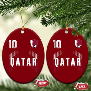 Qatar Soccer Sports Graphic Number 10 Jersey Style Ceramic Ornament Proud Qatari Football Fans Game Day Pride TS02 Print Your Wear