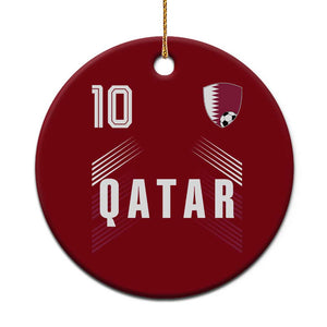 Qatar Soccer Sports Graphic Number 10 Jersey Style Ceramic Ornament Proud Qatari Football Fans Game Day Pride TS02 1pc Red Print Your Wear