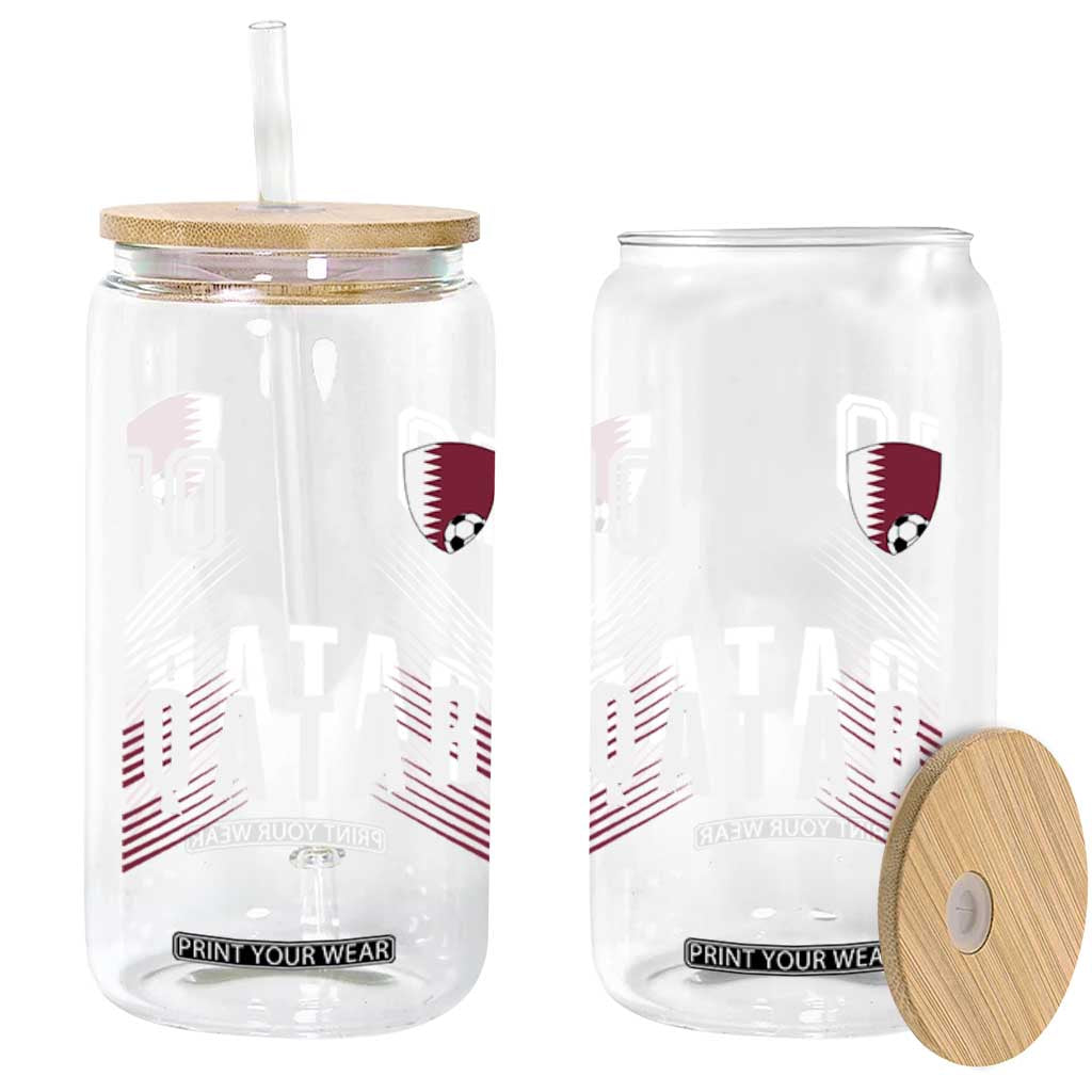 Qatar Soccer Sports Graphic Number 10 Jersey Style Glass Can Proud Qatari Football Fans Game Day Pride TS02 Print Your Wear