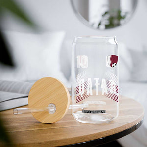 Qatar Soccer Sports Graphic Number 10 Jersey Style Glass Can Proud Qatari Football Fans Game Day Pride TS02 Print Your Wear