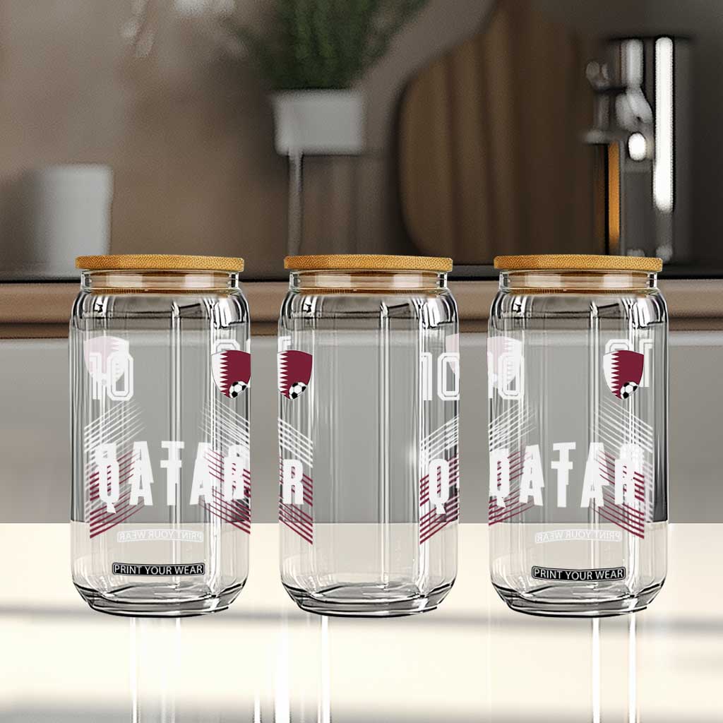 Qatar Soccer Sports Graphic Number 10 Jersey Style Glass Can Proud Qatari Football Fans Game Day Pride TS02 Print Your Wear