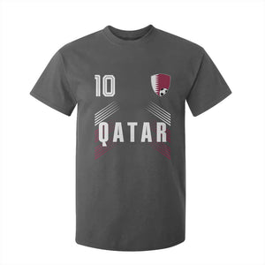 Qatar Soccer Sports Graphic Number 10 Jersey Style T Shirt For Kid Proud Qatari Football Fans Game Day Pride TS02 Dark Heather Print Your Wear