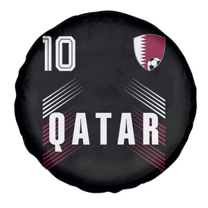 Qatar Soccer Sports Graphic Number 10 Jersey Style Spare Tire Cover Proud Qatari Football Fans Game Day Pride TS02 Print Your Wear