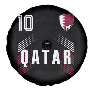 Qatar Soccer Sports Graphic Number 10 Jersey Style Spare Tire Cover Proud Qatari Football Fans Game Day Pride TS02 Print Your Wear