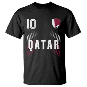 Qatar Soccer Sports Graphic Number 10 Jersey Style T Shirt Proud Qatari Football Fans Game Day Pride TS02 Black Print Your Wear