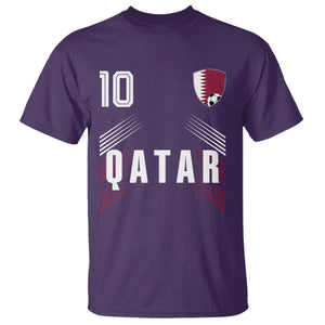 Qatar Soccer Sports Graphic Number 10 Jersey Style T Shirt Proud Qatari Football Fans Game Day Pride TS02 Purple Print Your Wear