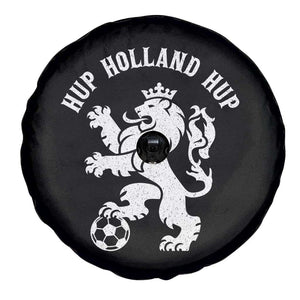 Hup Holland Hup Netherlands Crowned Lion Rampant Playing Football Graphic Spare Tire Cover Nederlands Coat of Arms Inspo Dutch Soccer Fans