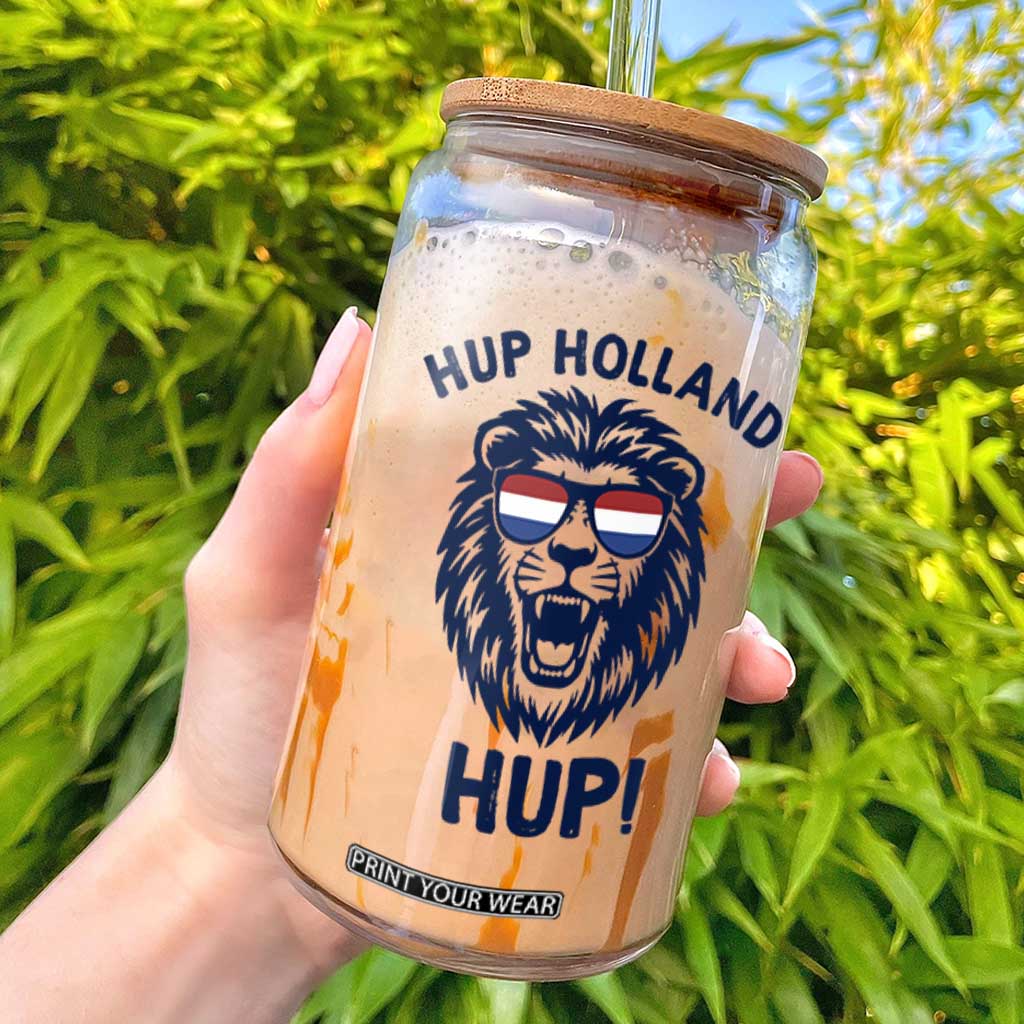 Hup Holland Hup Lion Netherlands Flag Glass Can Nederlands Dutch Pride Soccer Fans