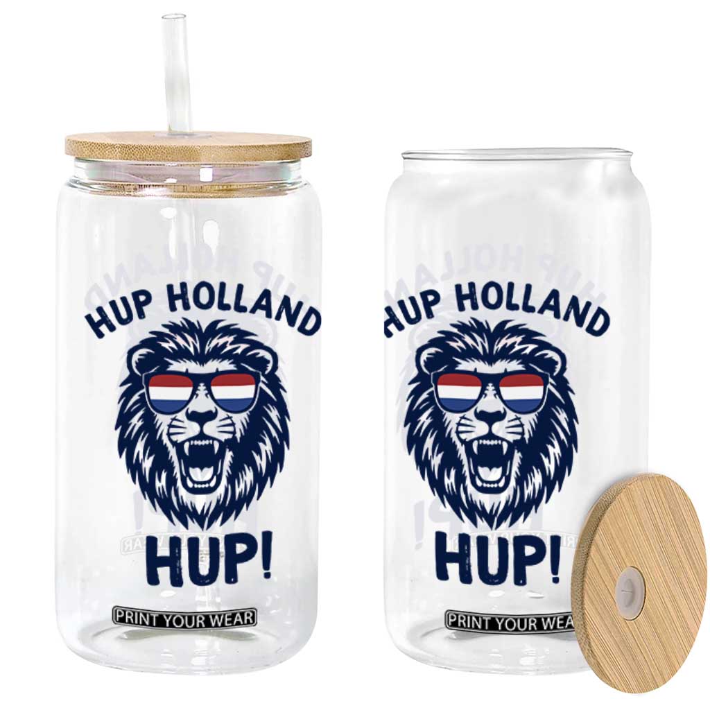 Hup Holland Hup Lion Netherlands Flag Glass Can Nederlands Dutch Pride Soccer Fans