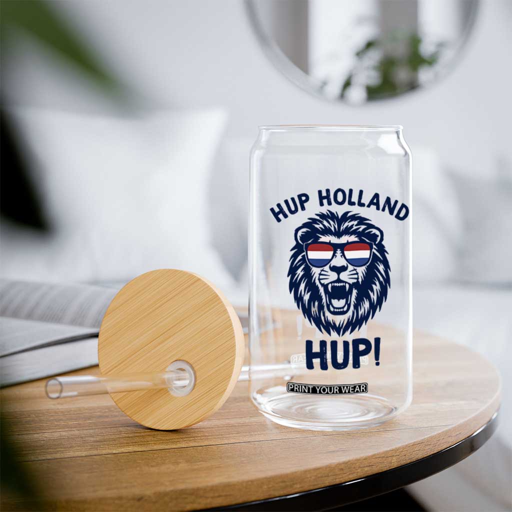 Hup Holland Hup Lion Netherlands Flag Glass Can Nederlands Dutch Pride Soccer Fans