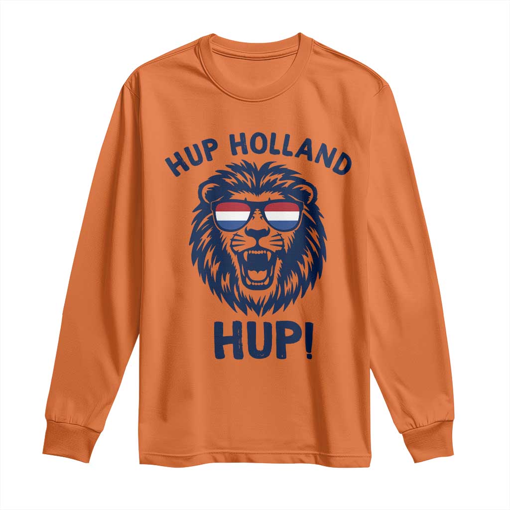 Hup Holland Hup Lion Netherlands Flag Long Sleeve Shirt Nederlands Dutch Pride Soccer Fans