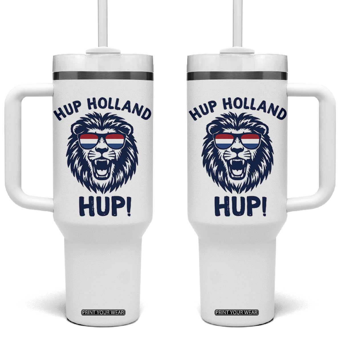 Hup Holland Hup Lion Netherlands Flag Tumbler With Handle Nederlands Dutch Pride Soccer Fans
