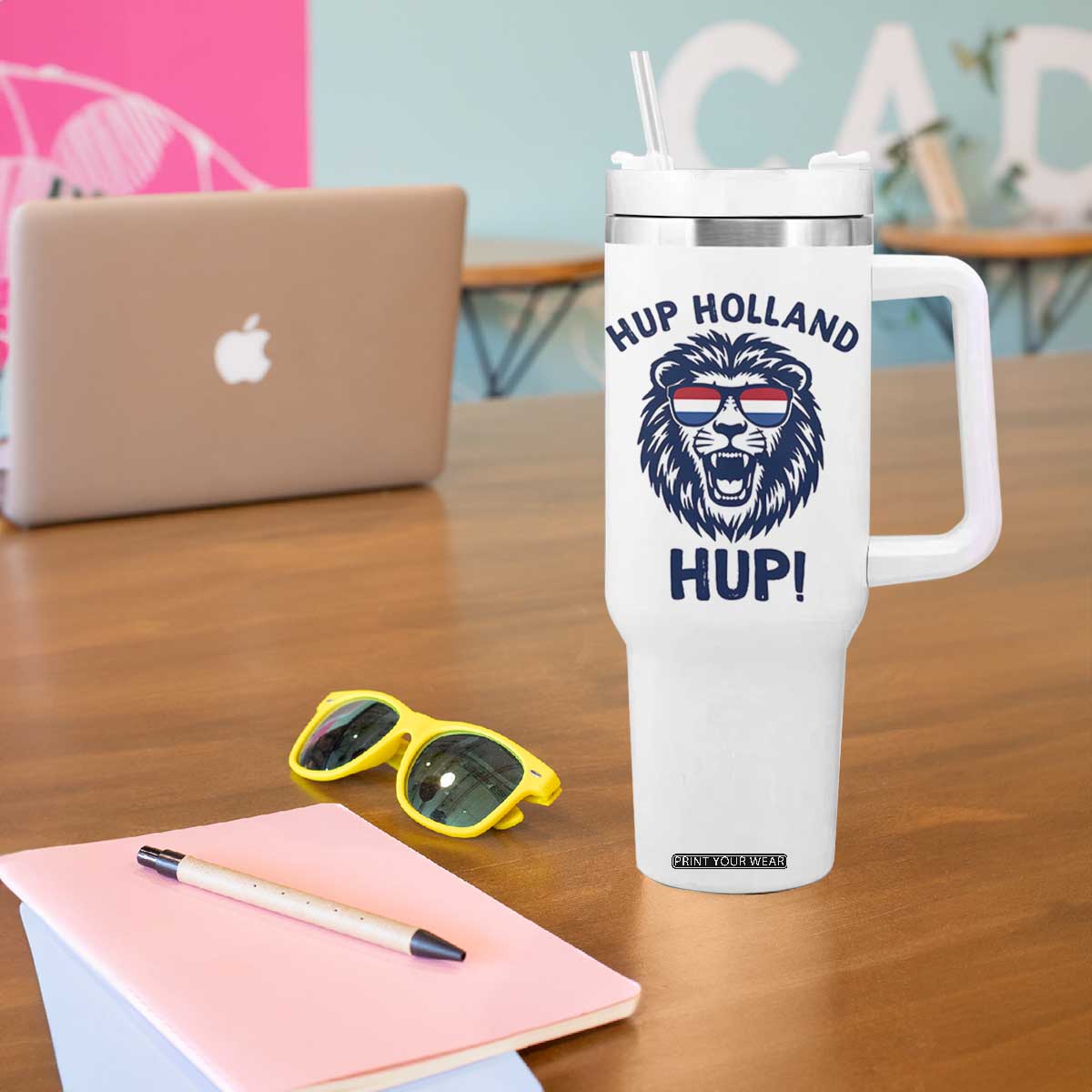 Hup Holland Hup Lion Netherlands Flag Tumbler With Handle Nederlands Dutch Pride Soccer Fans