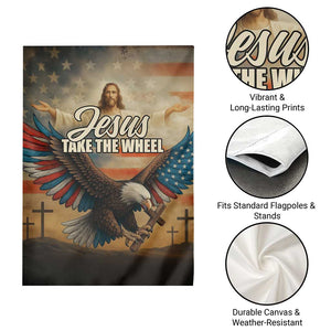 Jesus Take the Wheel Patriotic Eagle Garden Flag Christian American Flag Faith TS02 Print Your Wear