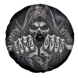 Grim Reaper Game Over Skeletal Fists Spare Tire Cover Badass Gothic Biker Skull Dark Fantasy Offroad Decor TS02 Print Your Wear