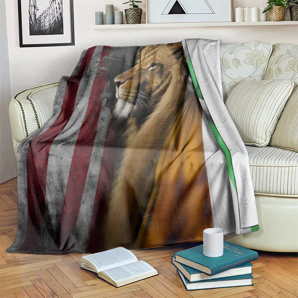 Irish American Heritage Lion of Judah Throw Blanket Patriotic Christian Jesus Crown of Thorns Faith Gift TS02 Print Your Wear