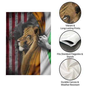 Irish American Heritage Lion of Judah Garden Flag Patriotic Christian Jesus Crown of Thorns Faith Gift TS02 Print Your Wear