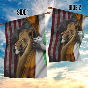 Irish American Heritage Lion of Judah Garden Flag Patriotic Christian Jesus Crown of Thorns Faith Gift TS02 Print Your Wear