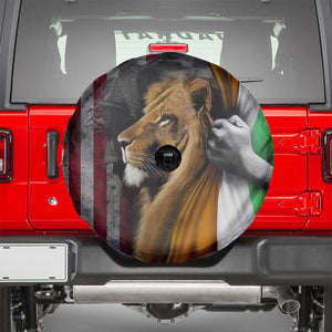 Irish American Heritage Lion of Judah Spare Tire Cover Patriotic Christian Jesus Crown of Thorns Faith Gift TS02 Patriot Tricolor Print Your Wear