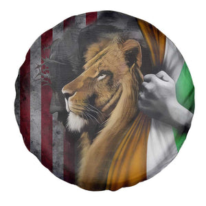 Irish American Heritage Lion of Judah Spare Tire Cover Patriotic Christian Jesus Crown of Thorns Faith Gift TS02 Print Your Wear