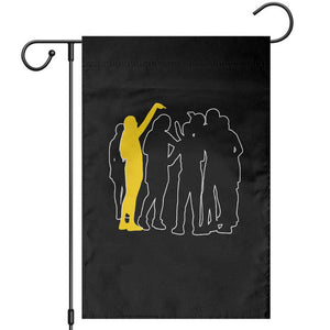 Viral Basketball Pointing Huddle Garden Flag Funny Women Sports Culture Meme Yellow Silhouette Graphic TS02 Black Print Your Wear